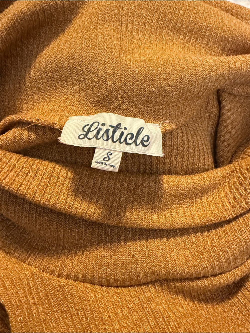 Listicle Mustard Ribbed Knit Top - Picture 6 of 6